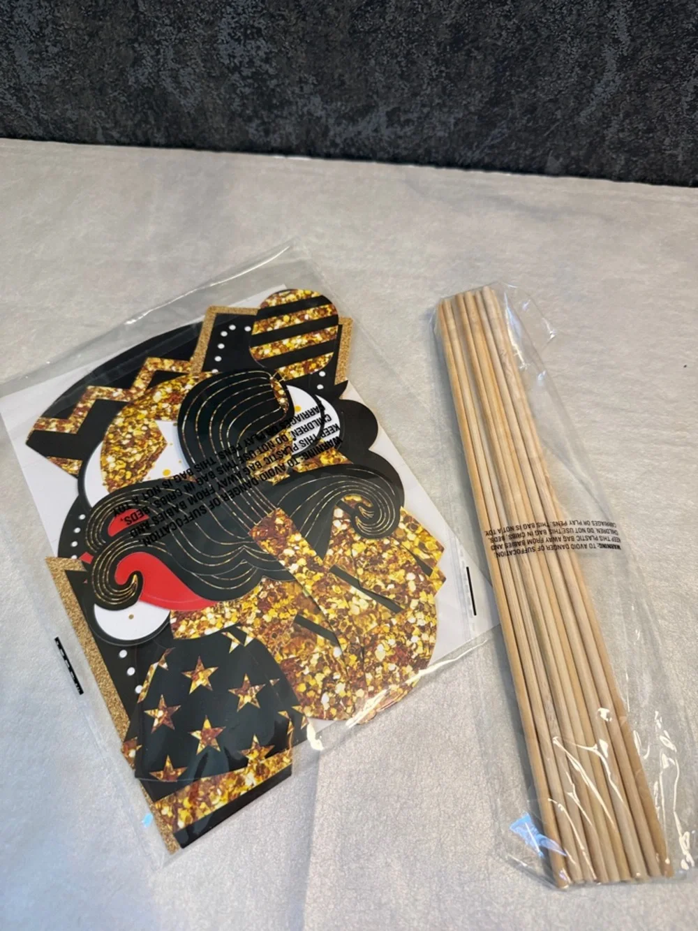 Gold and Black Happy Birthday Party Supplies Kit - Home Party Decorations